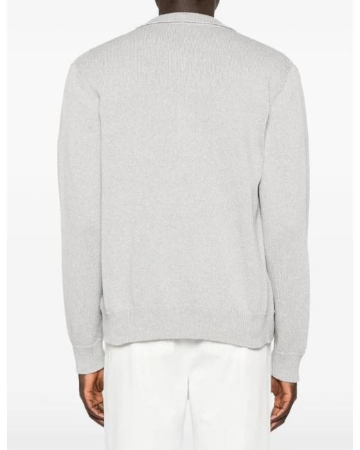 Eleventy White Button Pocket Cardigan for men
