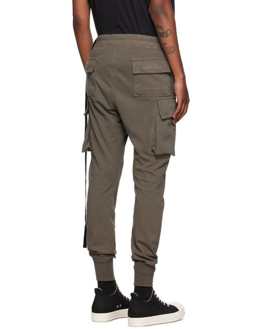 Rick Owens Gray Cargo Slim-Fit Trousers for men