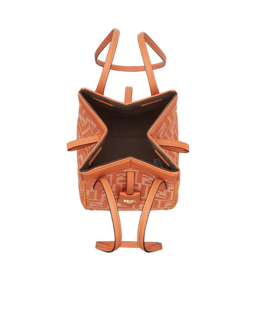 Fendi White Ff Pattern Mini Tote
