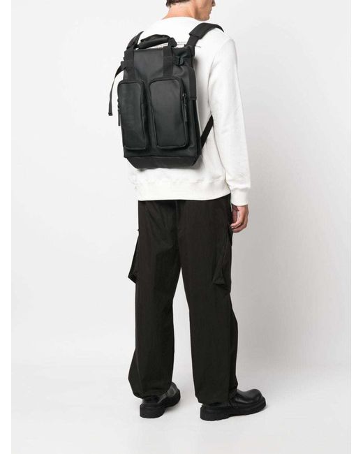 Rains Black Texel Tote Backpack for men