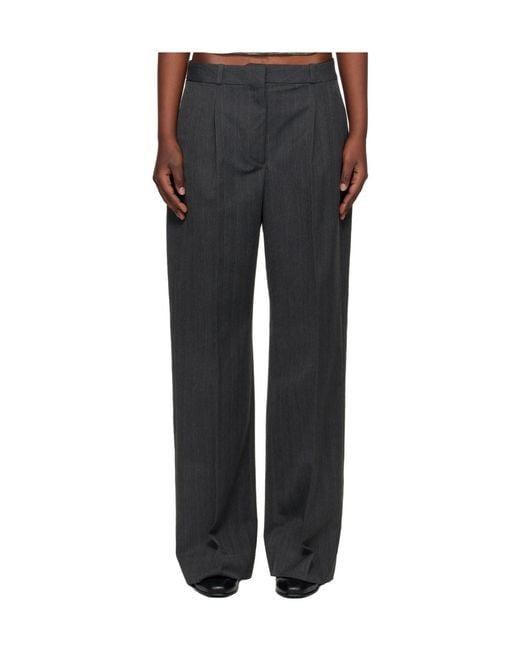 Our Legacy Black Universe Pinstriped Pleated Trousers