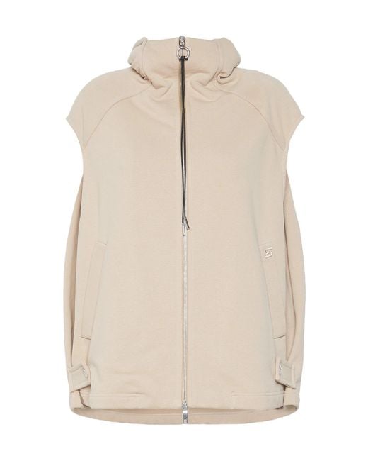 Sportmax Natural Sleeveless Zip-Up Hoodie