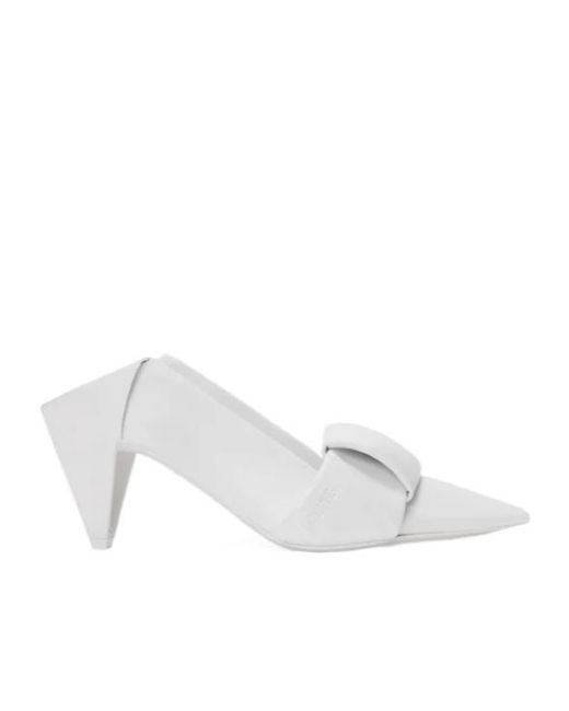 Loewe White Origami Pointed-Heel Mules