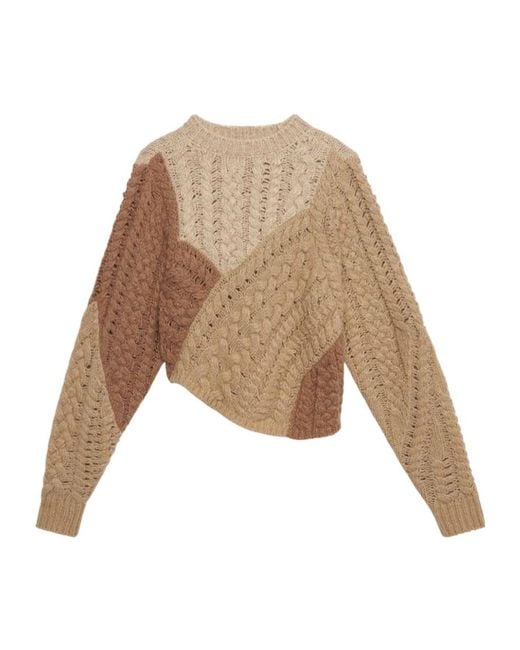 Isabel Marant Natural Isabel Marant Étoile Patchwork Cable-Knit Jumper