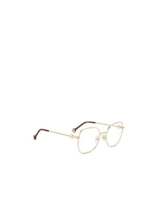 Carolina Herrera White Tortoiseshell Geometric-Frame Glasses