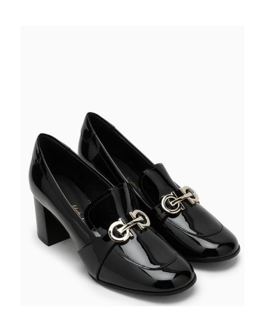Ferragamo Black Logo High Heels