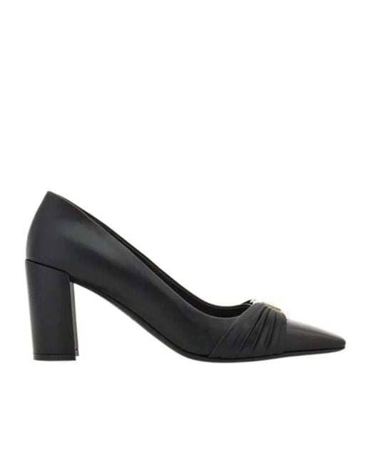 Ferragamo Black Gancini Decorated High Heels