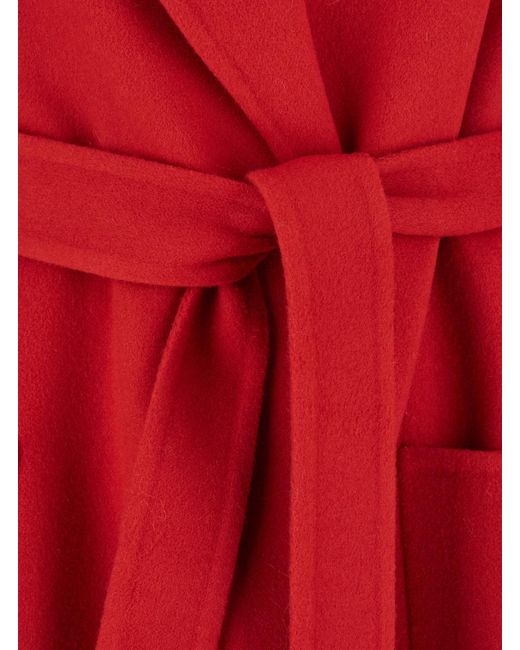 Fabiana Filippi Red Coat With Wide Notched Revers