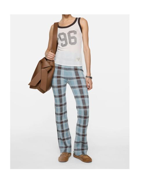 Acne Blue Checked Trousers