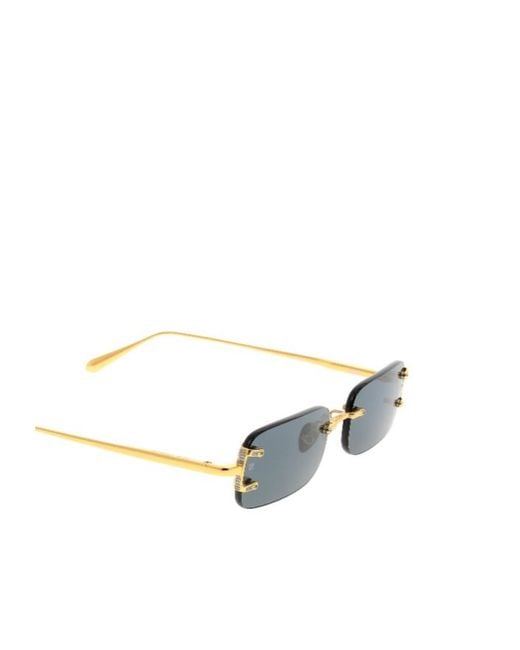 Linda Farrow Blue Taylor Rectangular Frame Suanglasses