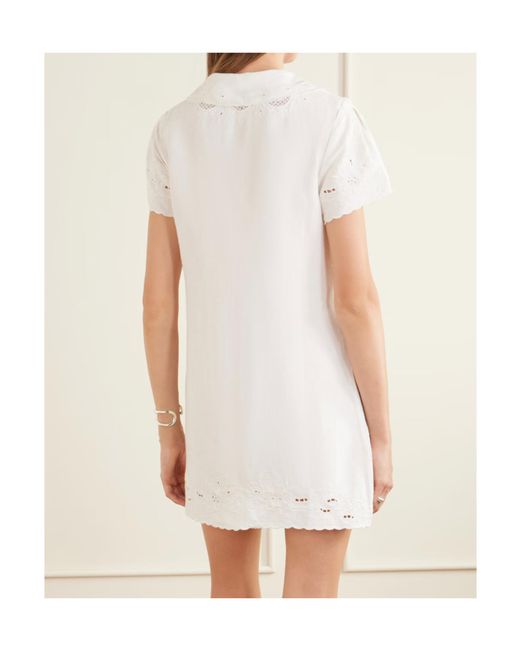 Rixo White Short-Sleeved Dress