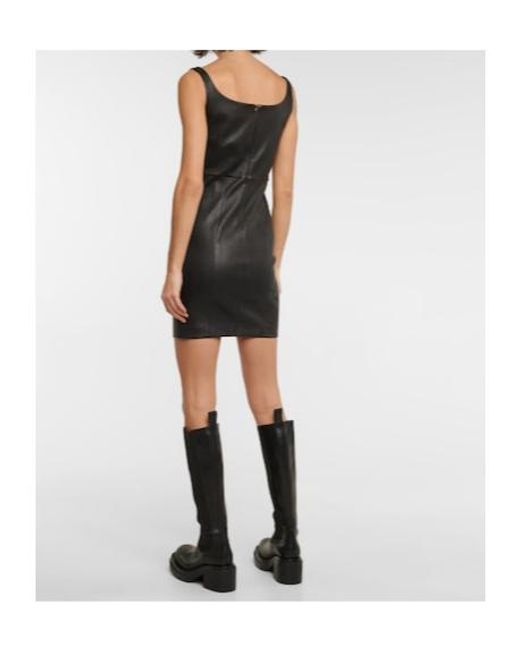 Stouls Black Vanessa Leather Minidress