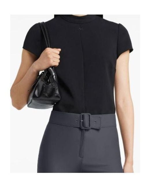 Courreges Black Courrèges Heritage Logo-Embroidered Top