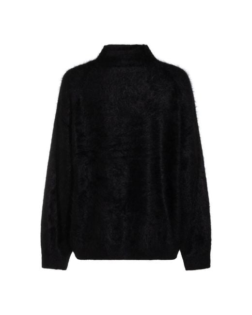 Thom Krom Black Fuzzy High-Neck Sweater