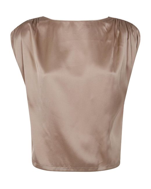 Blugirl Blumarine Brown Drawstring Sleeveless Top
