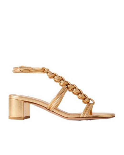 Gianvito Rossi Braided Metallic Leather Sandals