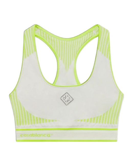 Casablanca Green Seamless Ribbed Performance Bra