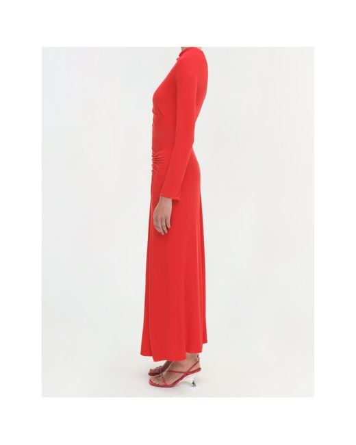Jonathan Simkhai Red Ferrera Midi Dress