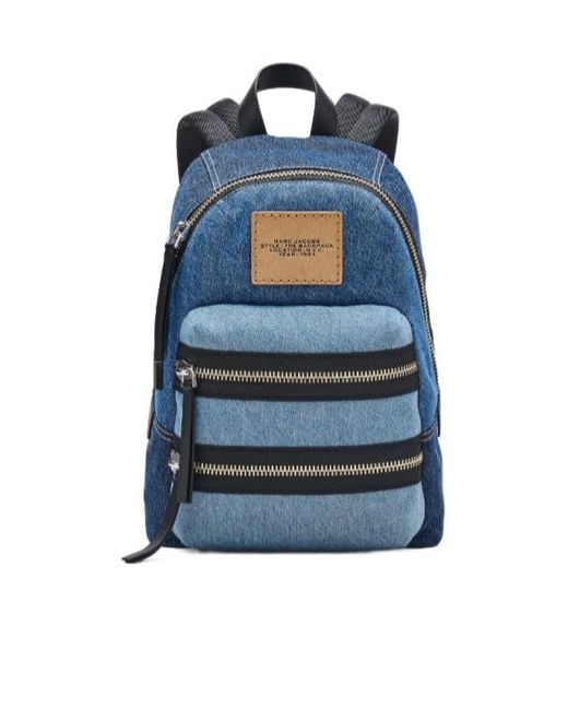 Marc Jacobs Blue Logo Patch Medium Backpack