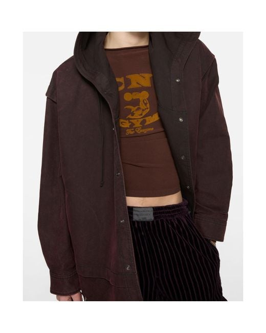 Acne Brown Layered Hooded Jacket for men