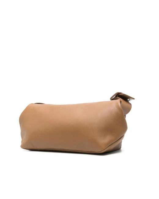 Jil Sander Brown Small Rollup Shoulder Bag
