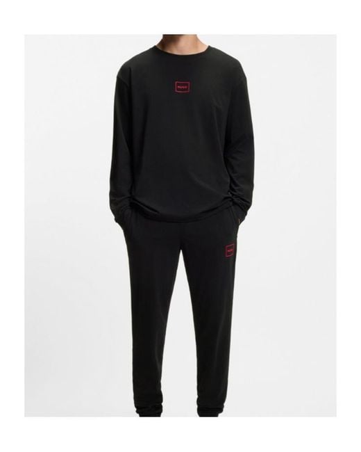 Boss Black Stretch-Cotton T-Shirt With Logo Print for men