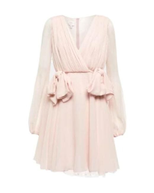 Giambattista Valli Pink Bow-Detail Ruched Minidress