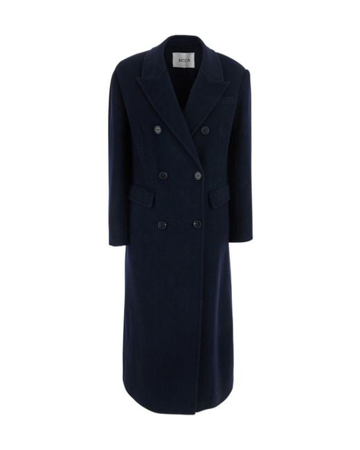 Jucca Blue Double-Breasted Long Coats
