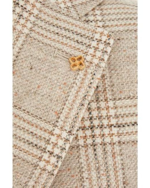 Tagliatore Natural Check Patterned Single-Breasted Tailored Blazer for men