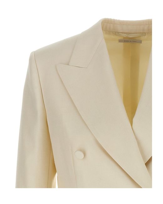 Brioni Natural Double-Breasted Blazer