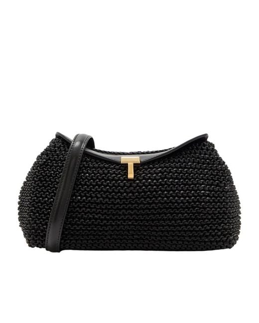 Totême Black Leather Clutch Bag
