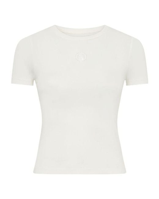 MARINE SERRE White Baby Fit Logo T-Shirt