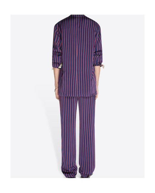 Dries Van Noten Purple Striped Blazer for men