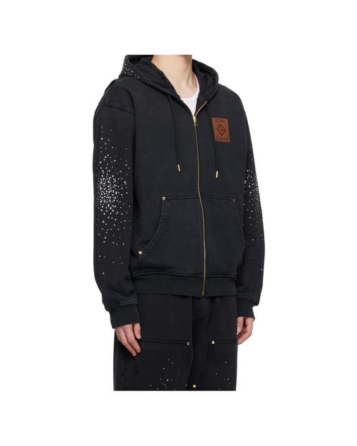 Casablanca Blue La Premonition Hotfix Printed Zipped Hoodie for men
