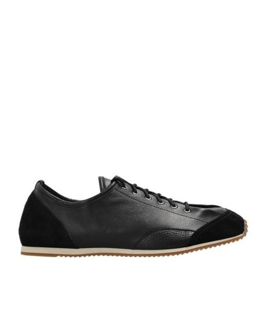 Lemaire Black Panelled Low Top Sneakers for men