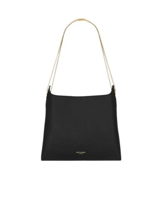 Saint Laurent White Liane Logo Printed Shoulder Bag