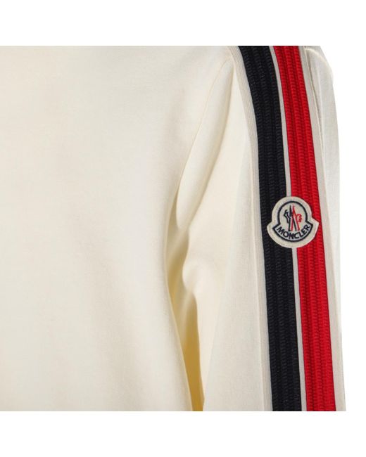 Moncler Natural Logo Patch Zipped Sweatshirt for men
