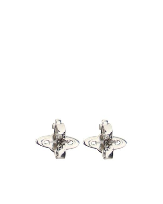 Vivienne Westwood White Orb Stud Earrings