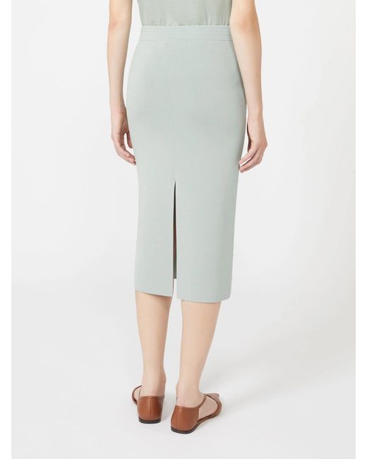 Max Mara White Slit Midi Skirt