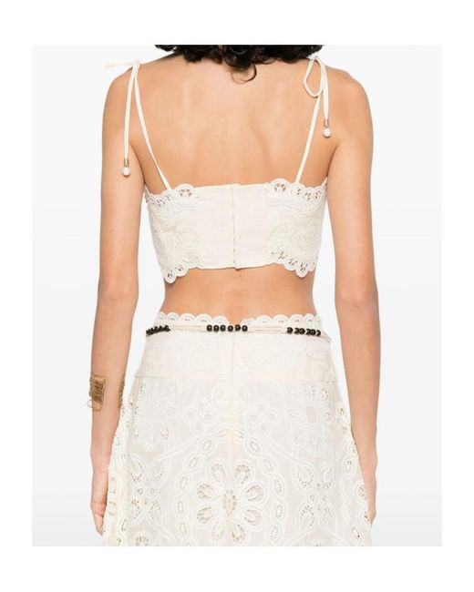 Zimmermann White Rhiannon Embroidered Bodice