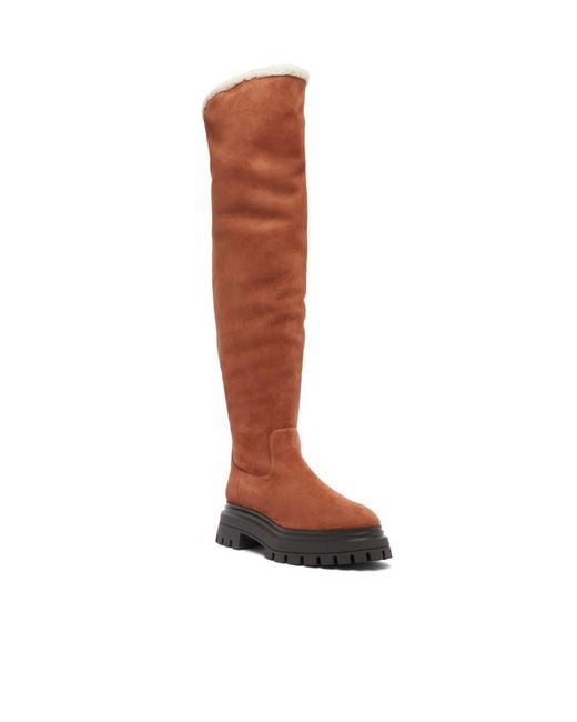 Stuart Weitzman Brown Bedford Suede Thigh-High Boots