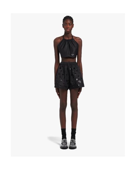 Prada Black Re-Nylon Sequinned Shorts