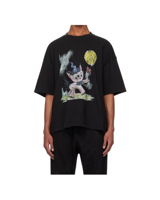 we11done Black Monster Pony T-Shirt for men