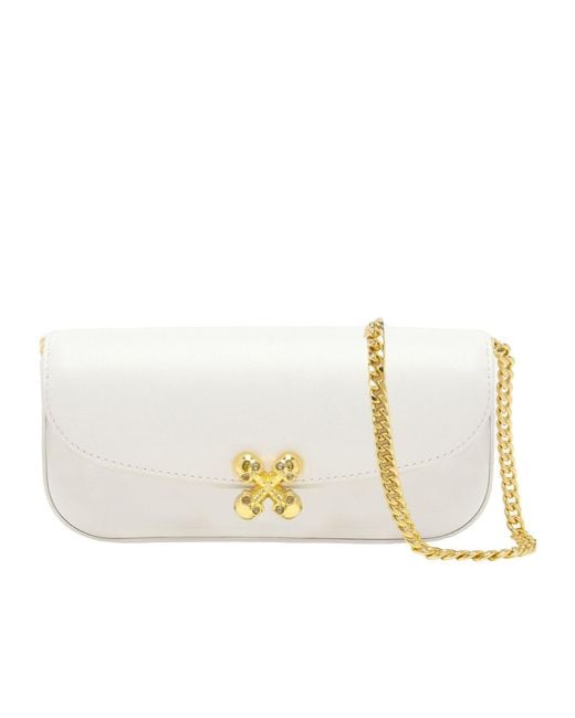 McQueen Metallic Small Skull Flower Embellished Shoulder Bag