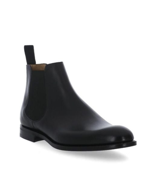 Church's Black Round Toe Slip-On Boots for men