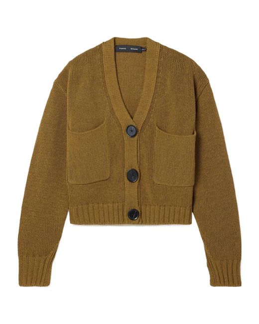 Proenza Schouler Green Sofia Long-Sleeved Cardigan