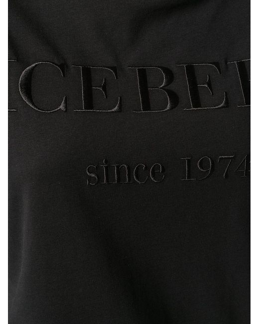 Iceberg Black Logo Embroidered T-Shirt