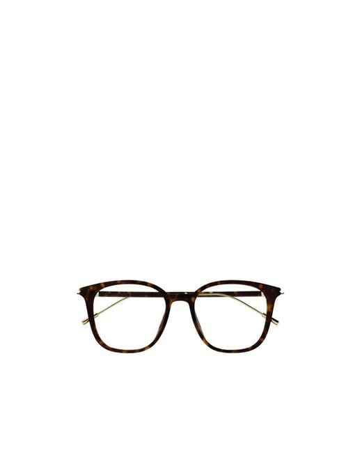 Gucci Metallic Eyewear Square Frame Glasses for men