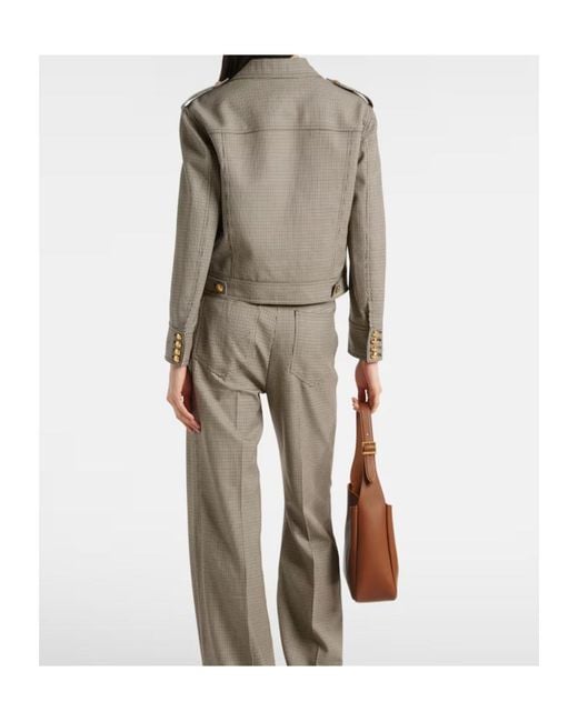 Nili Lotan Gray Plaid Casual Jacket