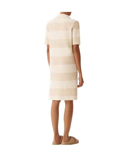 Fabiana Filippi Natural Striped Polo Midi Dress
